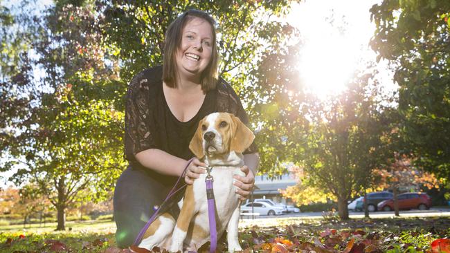 Macarthur Chronicle — Melissa Sutton (26) is pictured with her beagle puppy Buddy (7 months).