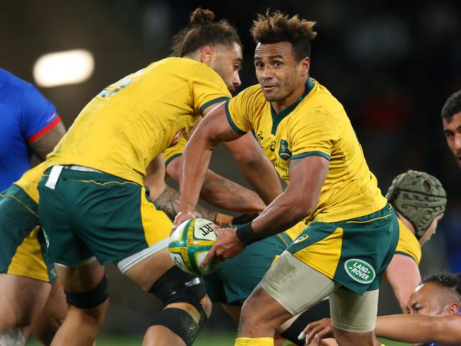 Will Genia’s crisp passing was key to Australia’s dominant first half performance. Picture: Jason McCawley/Getty Images