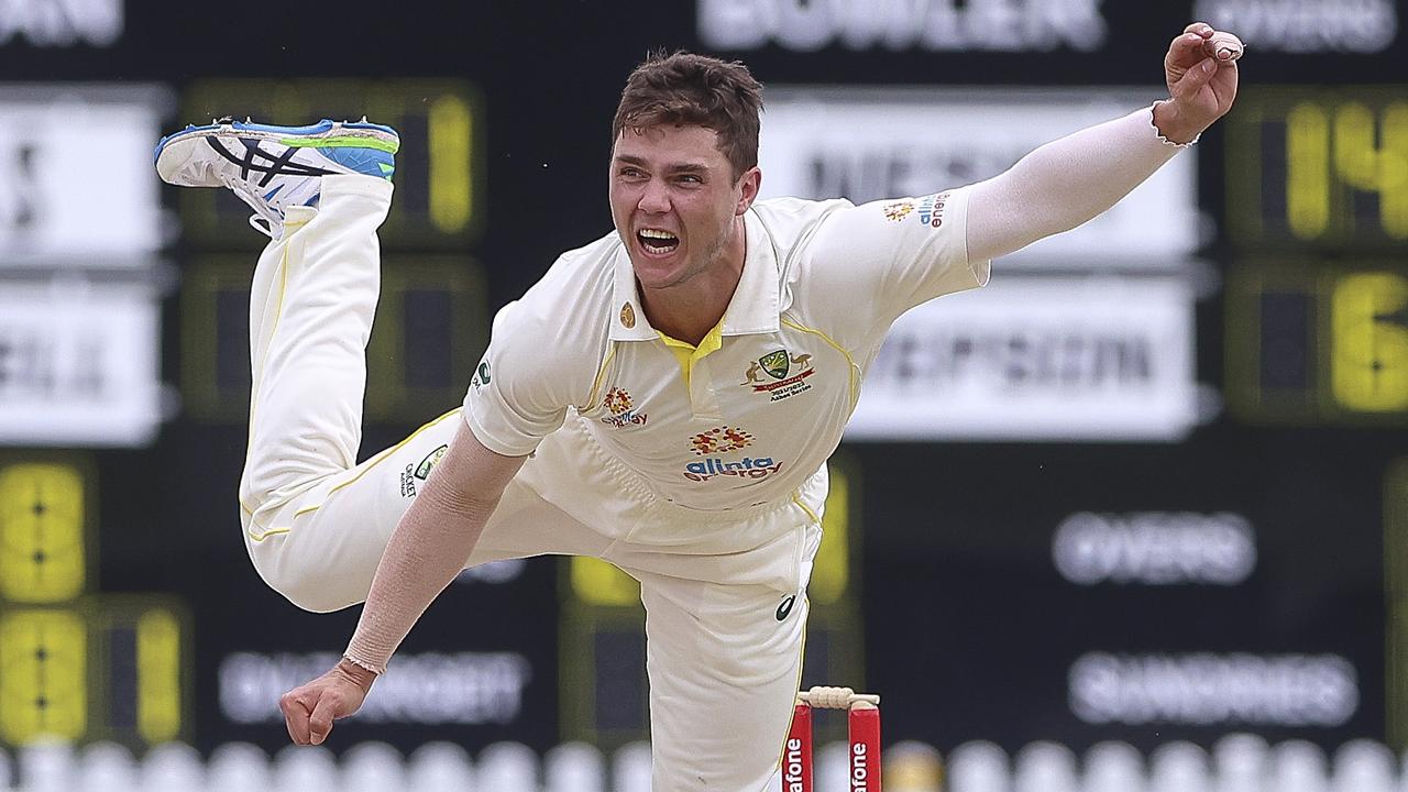 BRISBANE, AUSTRALIA - DECEMBER 10: Australia A's Mitch Swepson during the Tour Match between Australia A and England Lions at Ian Healy Oval, on December 10, 2021, in Brisbane, Australia. (Photo by Peter Wallis/Getty Images)