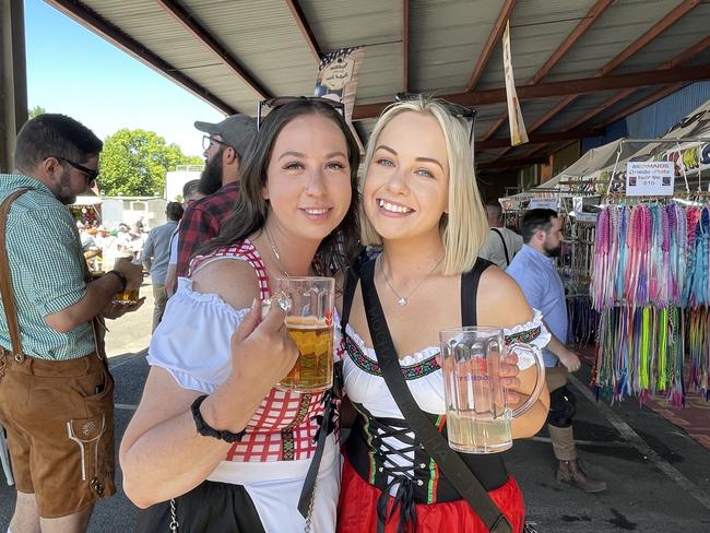 Layla Preston and Vicky Staff at the 2024 Yarra Valley Oktoberfest. Picture: Himangi Singh.