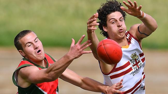 James Borlase (right) is one of three Crows academy players in the mix to be drafted.