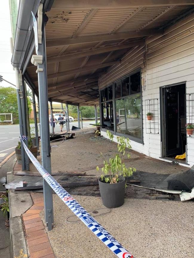 Tram Stop Cafe, Kalinga, after a fire destroyed its interior. Pictures: Tram Stop Cafe. 