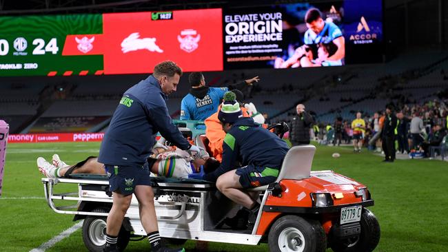 Terrifying scenes from Accor Stadium. Picture: NRL Photos