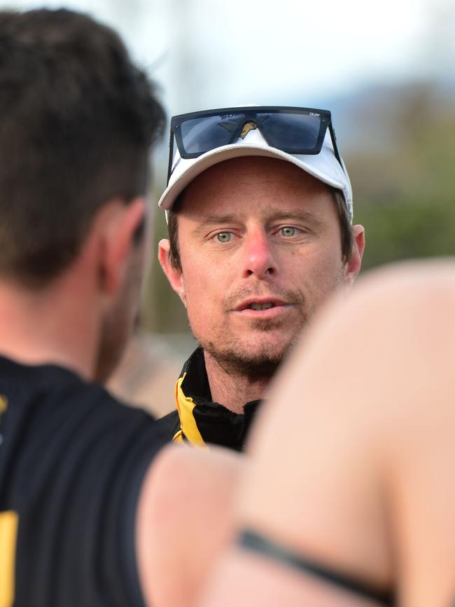 Brighton coach Joel Tucker came out on top on Saturday. Picture: Keryn Stevens