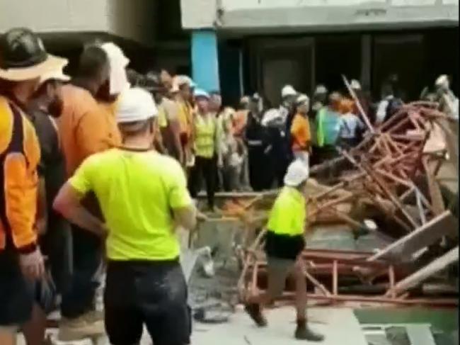 Christopher Cassaniti, 18, was tragically crushed in a scaffolding collapse on Epping Rd, Macquarie Park. Picture: Nine News