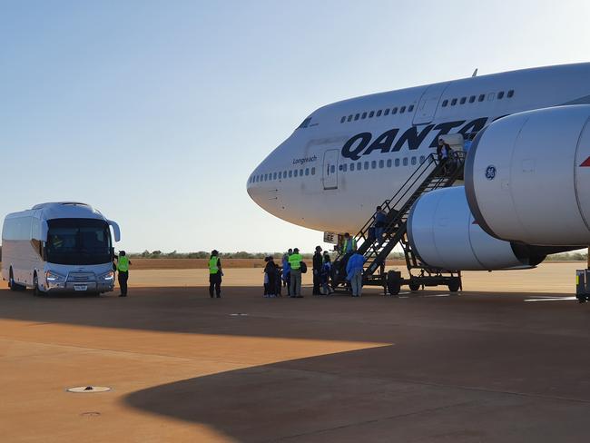 Defence supported the Department of Health and other agencies in providing the assisted departure of Australians from Wuhan in China to Christmas Island, in response to the coronavirus outbreak. Picture: Supplied