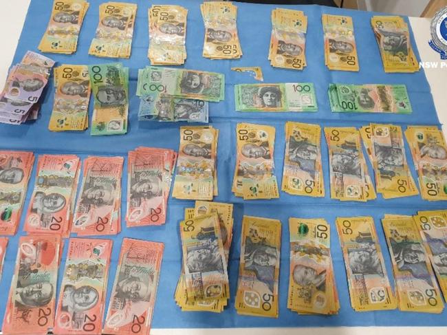 More than $37,000 in cash was seized during the raids. Picture: NSW Police