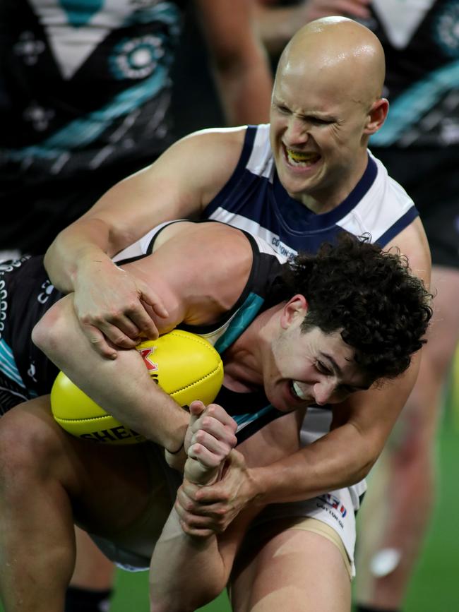 Darcy Byrne-Jones rocking his mullet in 2019. Picture: Kelly Barnes/AAP