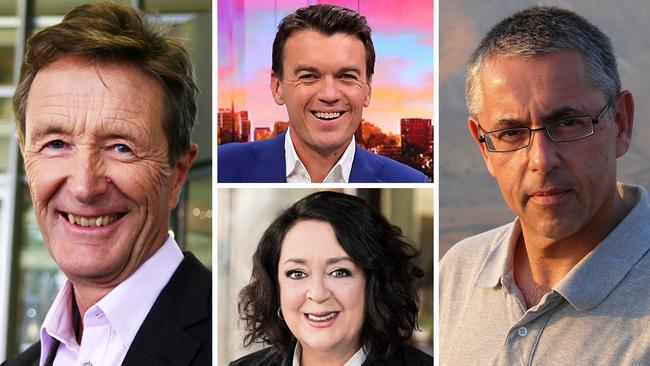 ABC presenters (from left) Paul Barry, Michael Rowland (top, middle), Wendy Harmer (bottom, middle) and Dr Norman Swan.