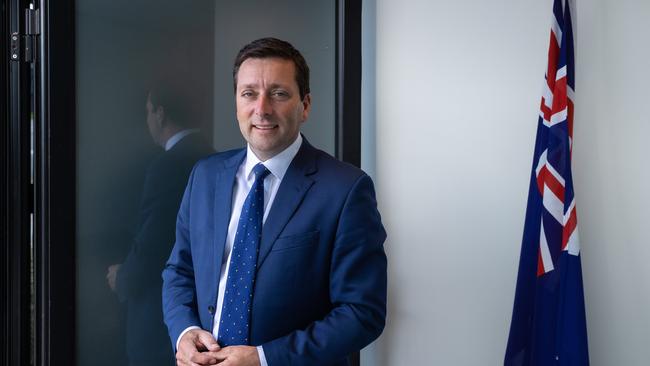 Liberal Leader Matthew Guy in his electoral office in Doncaster, in the District of Bulleen, ahead of the state election. Picture: Jason Edwards