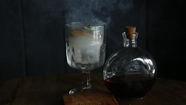 Stowaway’s smoking cocktail, the Skinny Dipper.