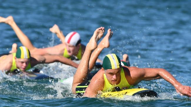 Action in the Swansea Belmont U19 board relay final. Pic: HarvPix.