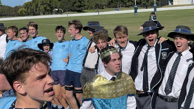 Brisbane Grammar School's cheer squad ramps up.