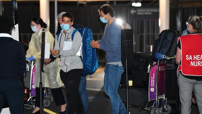 Spanish superstar Rafael Nadal arrives at Adelaide Airport. Picture: Getty Images