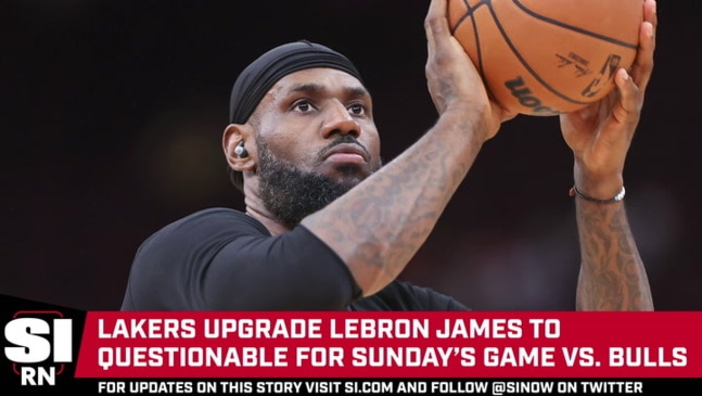 Lakers Upgrade LeBron James to Questionable for Game vs. Bulls