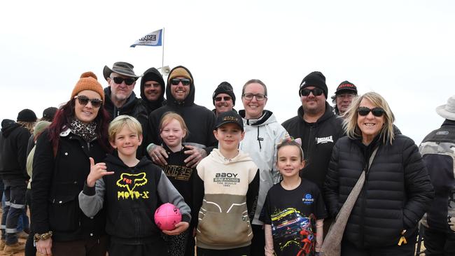 Badger, Johnston, Jan and McDonald families all met at Finke Desert Race 2022. Picture: (A)manda Parkinson