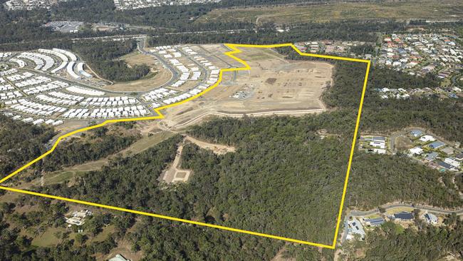 GemLife’s development site (outlined) at The Heights estate in Pimpama.