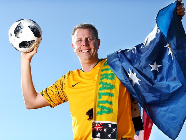 Devout fan David Eggers feels Socceroos will do well in Russia. Picture: TAIT SCHMAAL.