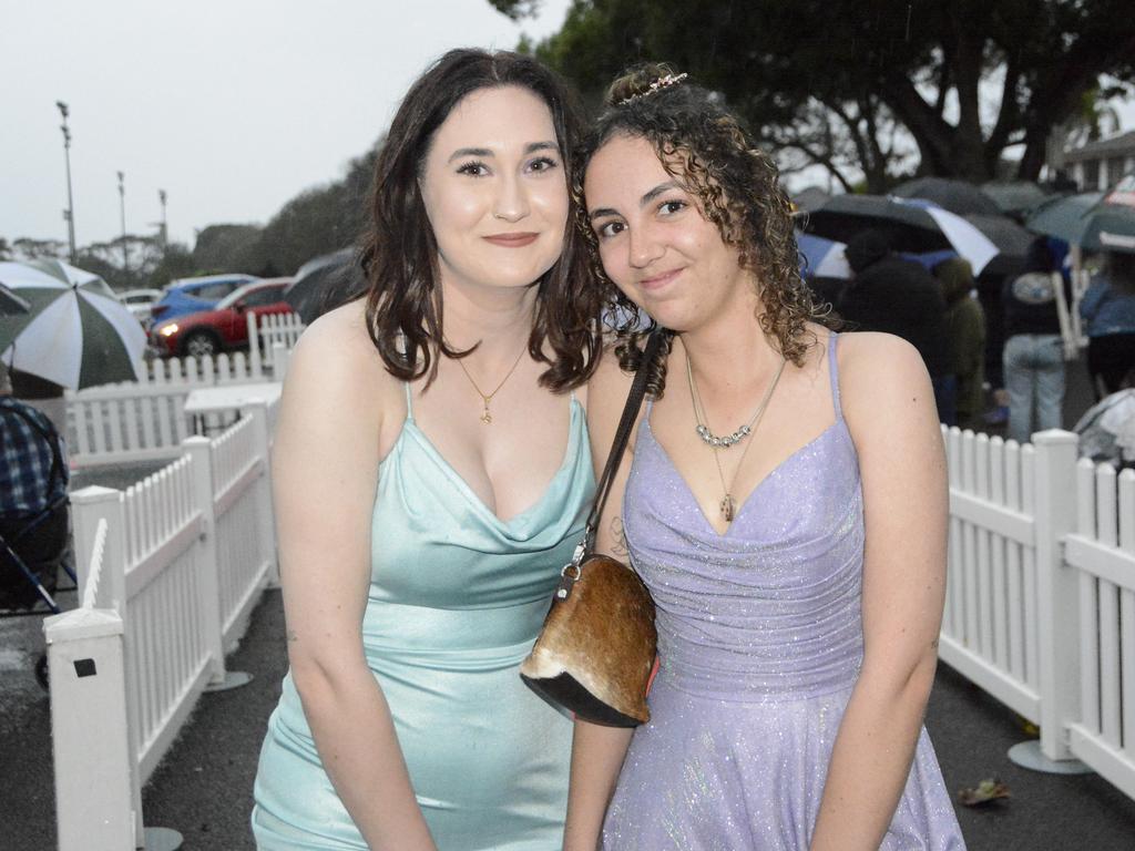 Graduate Alisha Cotter (right) and partner Chloe Carseldine at Wilsonton State High School formal at Clifford Park Racecourse, Wednesday, November 13, 2024. Picture: Tom Gillespie