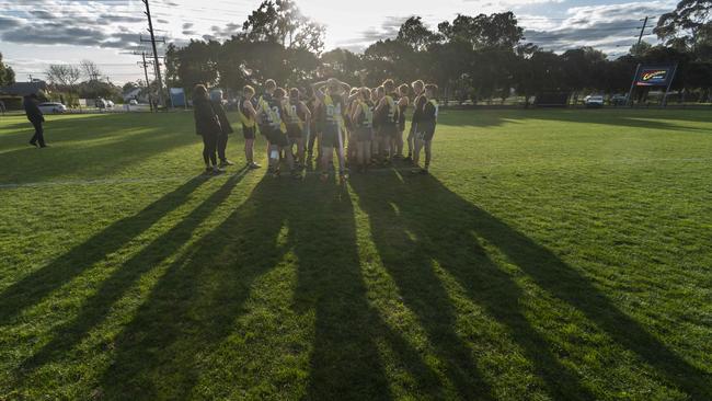 SFNL: Dejected South Mornington players after the match. Picture: Valeriu Campan