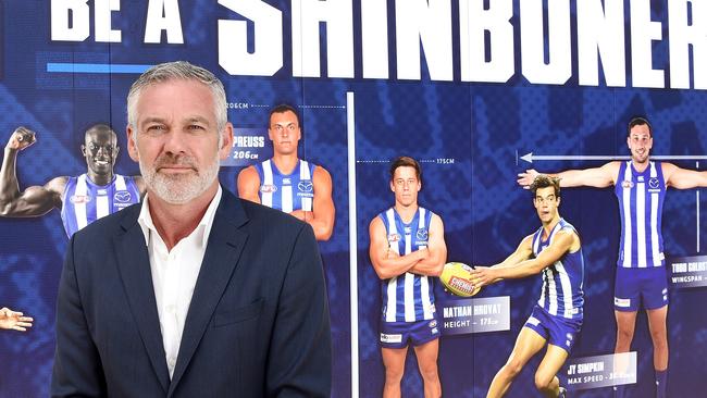 North Melbourne chairman Ben Buckley will have to make some tough calls. Picture: Nicole Garmston