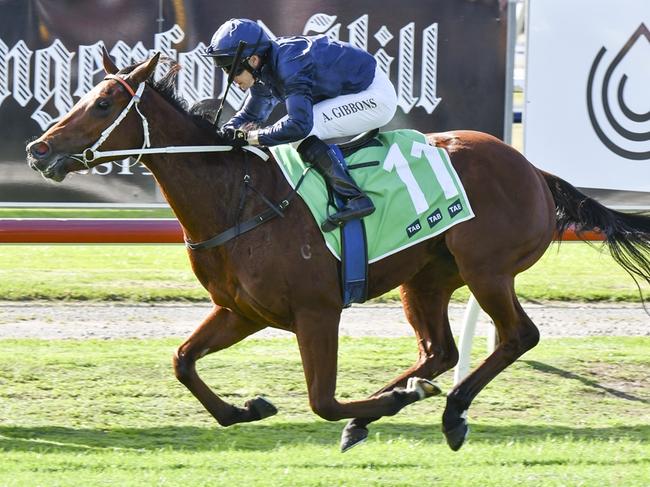 Promising Coolmore filly Lutetia wins at Newcastle on July 13. Picture: Bradley Photos