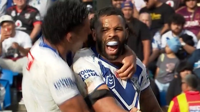 Addo-Carr rubbed it in with a try seconds later. Photo: Fox Sports