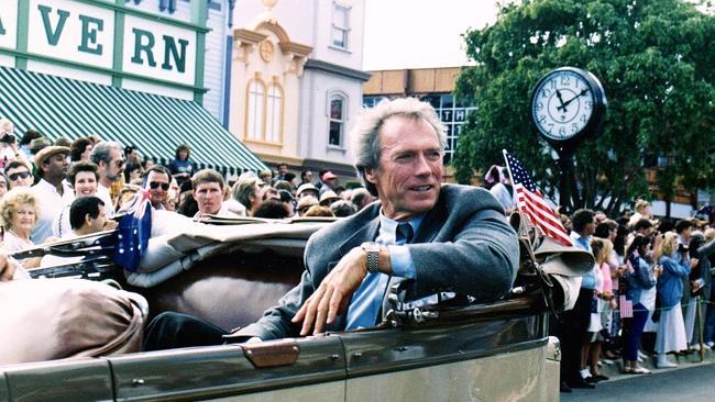 Clint Eastwood at the opening of Movie World, June 3 1991. Picture: Regina King