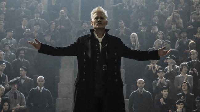 Depp as Gellert Grindelwald in the Fantastic Beasts film. Picture: Supplied.