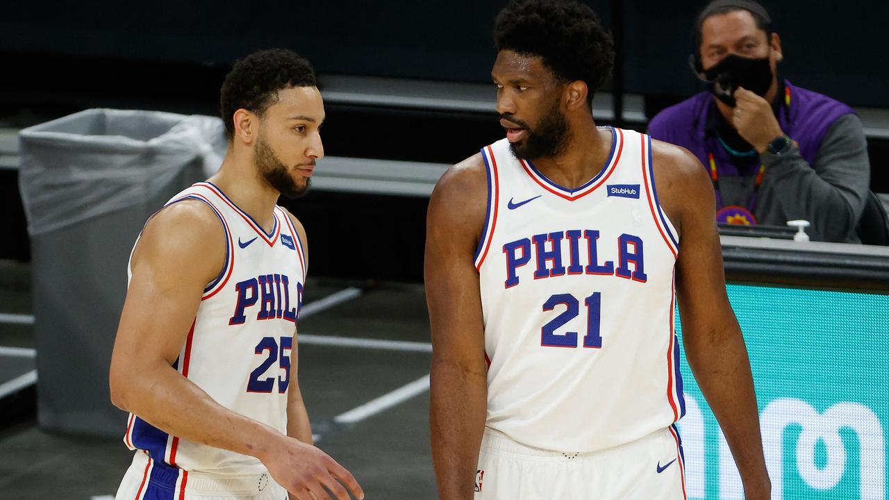 No town is big enough for both Ben Simmons and Joel Embiid. Photo by Christian Petersen / GETTY IMAGES NORTH AMERICA / AFP.