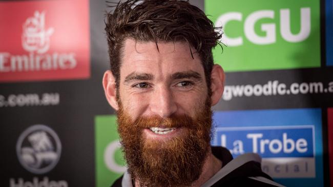 Tyson Goldsack during his Collingwood days. Picture: Jake Nowakowski