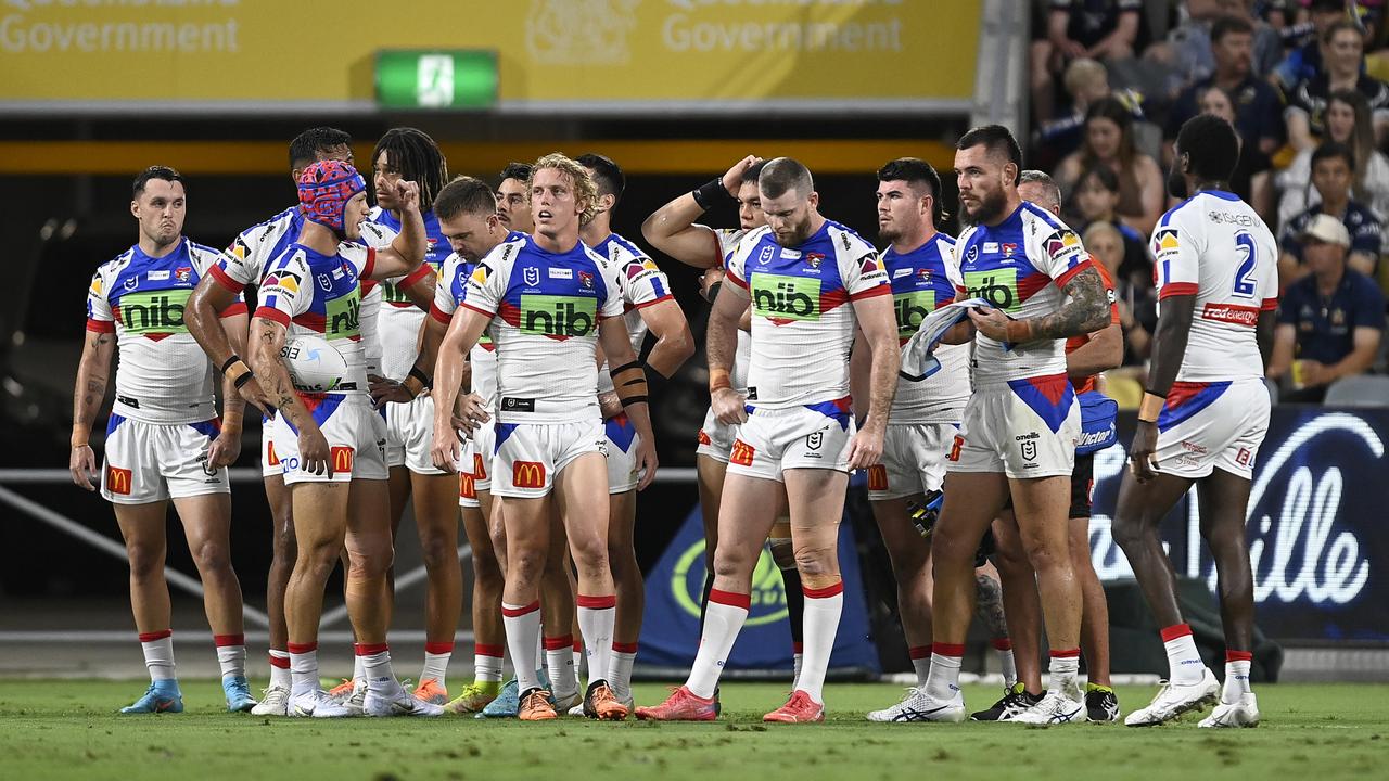 The Knights went into the halftime break with the lead, but struggled defensively in the second half. Picture: Getty Images.