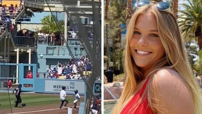 Los Angeles Dodgers ball girl.