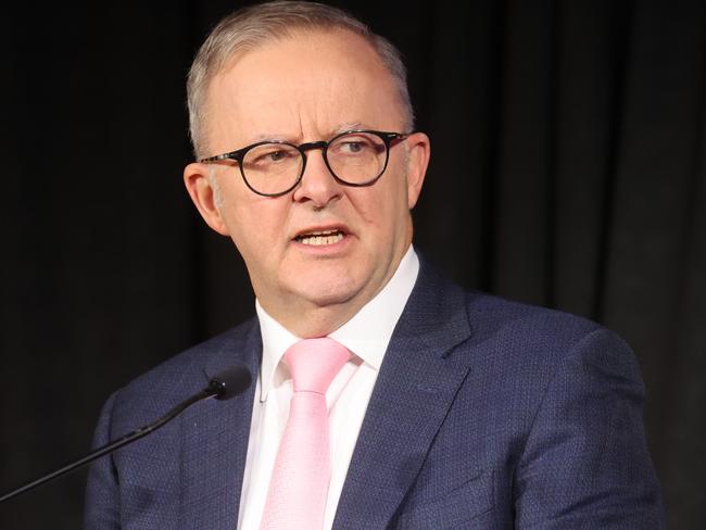 SYDNEY, AUSTRALIA. NewsWire Photos. MAY 23, 2024.  Pictured is The Prime Minister, Anthony Albanese, giving a speech at the Australian Education Union's National Public Education Day Luncheon in Sydney today. Picture: NewsWire/Tim Hunter.