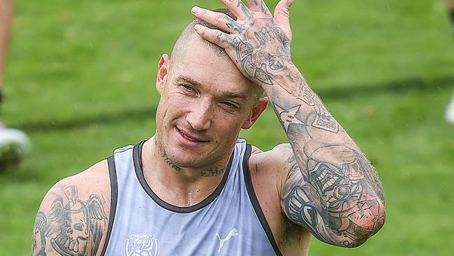 Richmond FC training at Punt Rd oval. Dustin Martin at training. Picture: Ian Currie