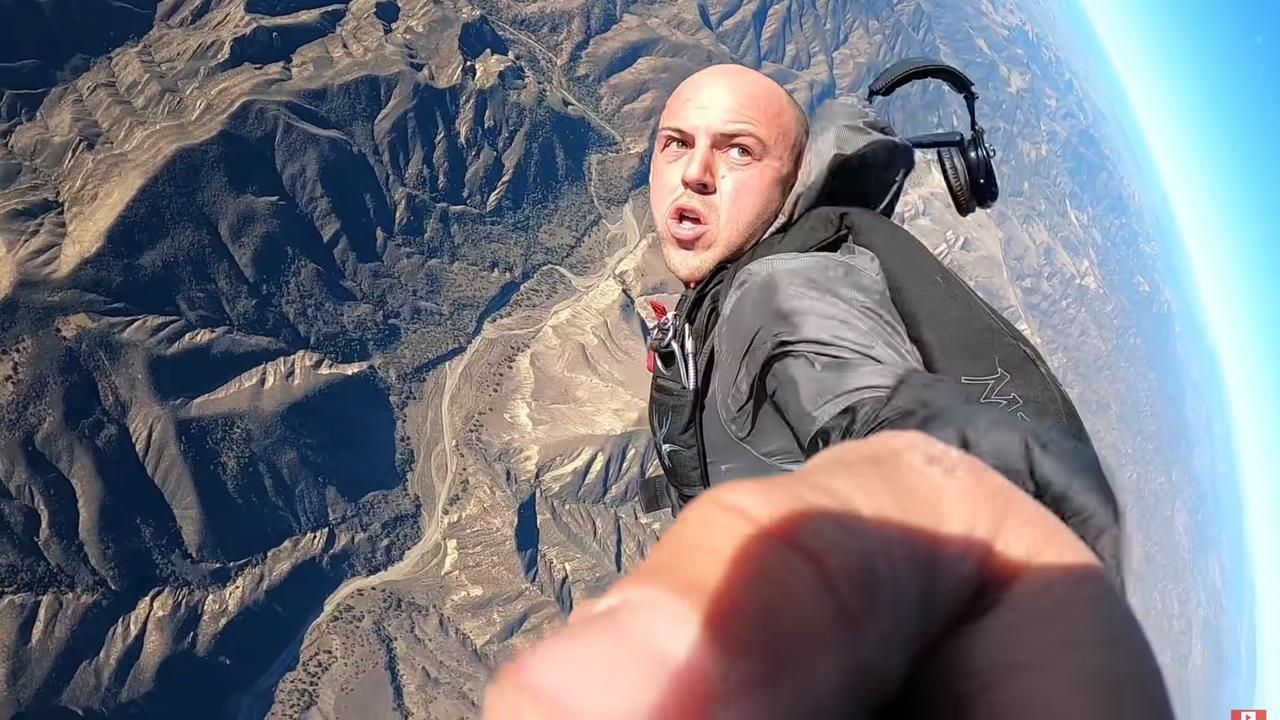 Skydiving to the ground. Picture: YouTube