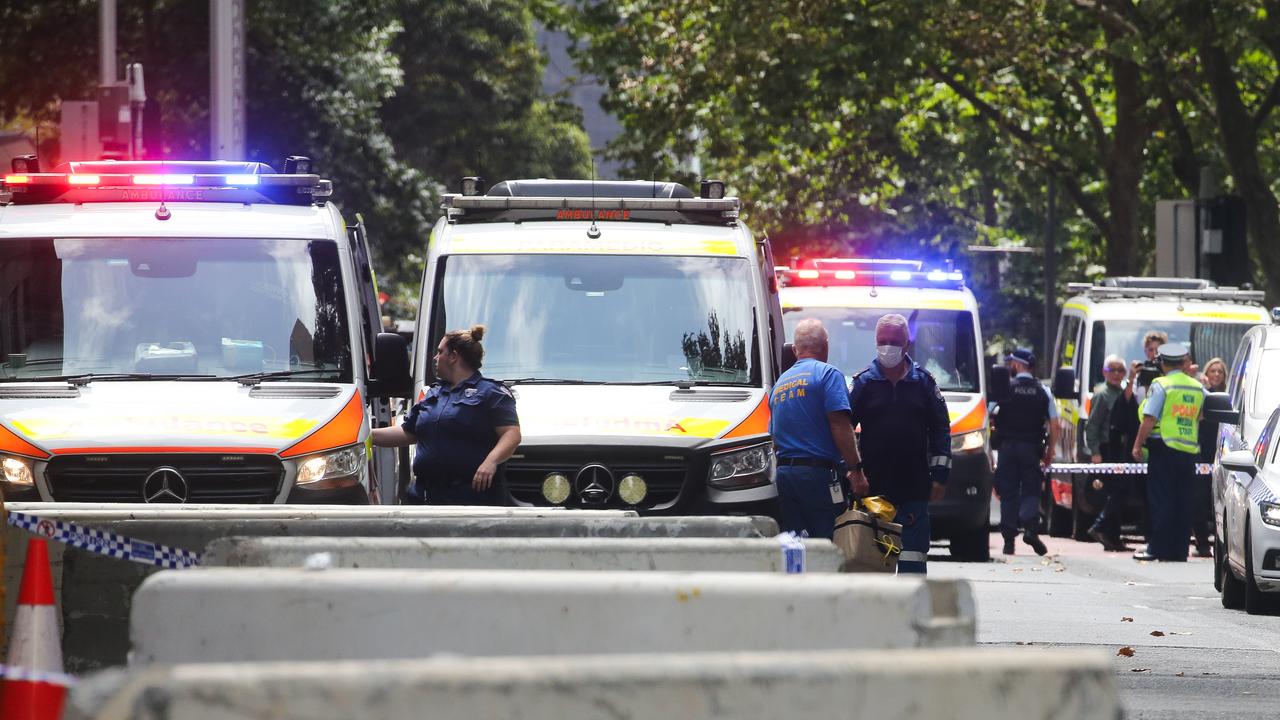 Emergency services were called to a crash on the M4 Motorway at the Prospect Highway Off-Ramp in Sydney about 8am on Monday. Picture: NCA NewsWire / Gaye Gerard