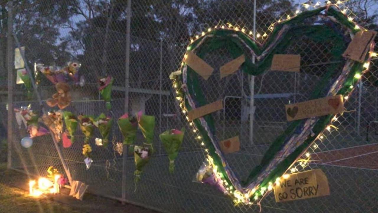 The tennis court mural at Kariong. Picture: Facebook