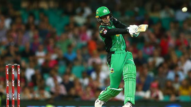 Peter Handscomb sends one deep during his powerful knock. Picture: Getty