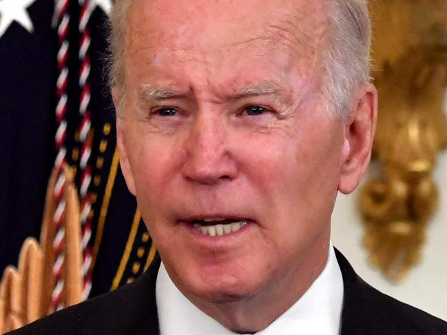 (FILES) In this file photo taken on May 16, 2022 US President Joe Biden speaks during a Medal of Valor ceremony in the East Room of the White House in Washington, DC. - The US government will fly in baby formula on commercial planes contracted by the military in an airlift aimed at easing the major shortage plaguing the country, the White House said on May 18, 2022. (Photo by Nicholas Kamm / AFP)