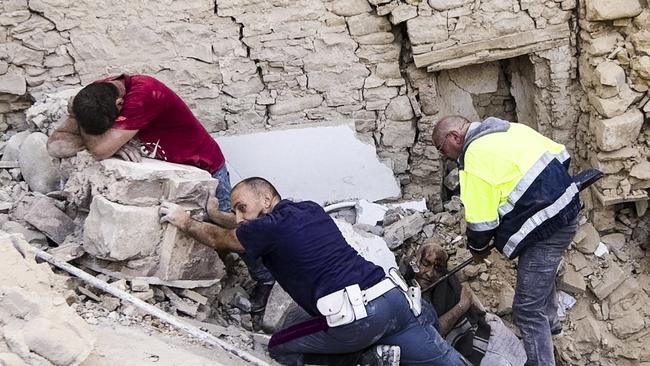 Daylight has let the true extent of the devastation known across Italy. Picture: AP Massimo Percossi/ANSA via AP.