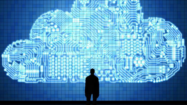 3d rendering circuit cloud on tablet for cloud computing technology