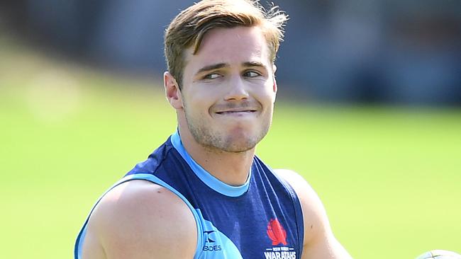 Will Harrison during a NSW Waratahs training session in Sydney, Wednesday, January 22, 2020. (AAP Image/Joel Carrett) NO ARCHIVING