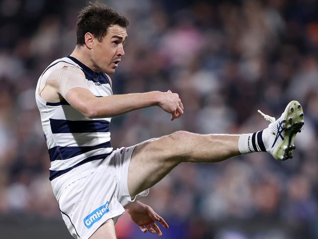 Jeremy Cameron’s Geelong is still a tough team to topple at home. Picture: Mark Stewart