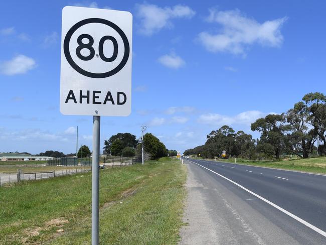 Dangerous country roads are set to be reduced from 100km/h to 80km/h. Picture: AAP