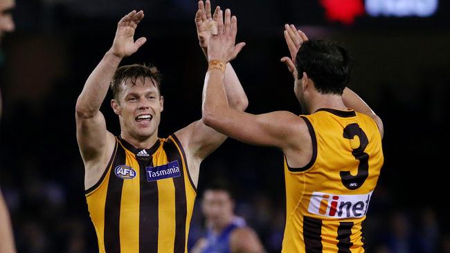 Hawthorn does not want to lose both Sam Mitchell and Jordan Lewis. Picture: Colleen Petch