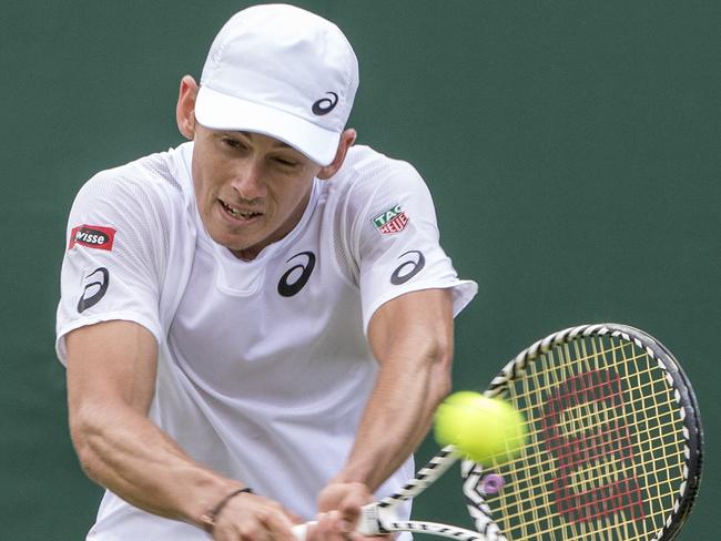 Wimbledon Championship 2019. Alex de Minaur wins round one. Picture: Ella Pellegrini