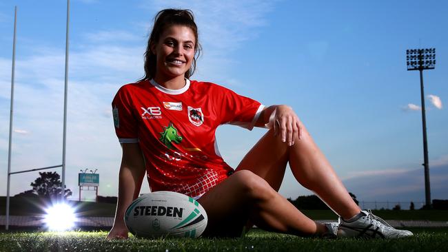 Dragons NRLW player Jessica Sergis is set to take on the Warriors. Picture: Toby Zerna