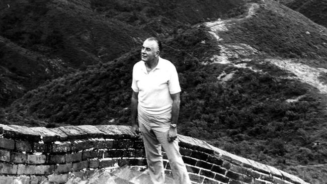 Labor leader Gough Whitlam visits the Great Wall in July 1971.