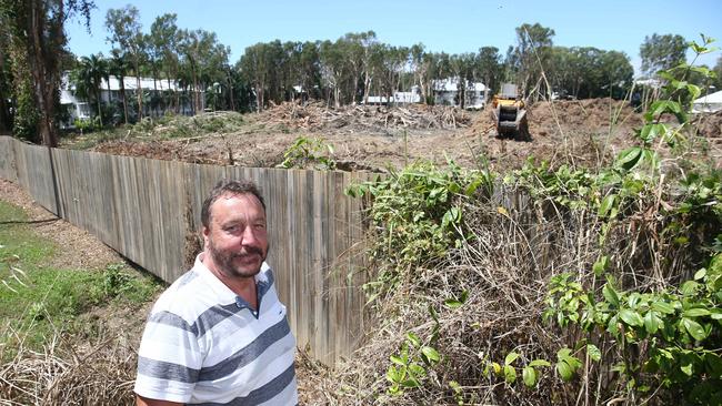 Northern beaches resident Marc Alexander is concerned the large development will he feels will damage the quintessential village feel of Palm Cove. Picture: Brendan Radke